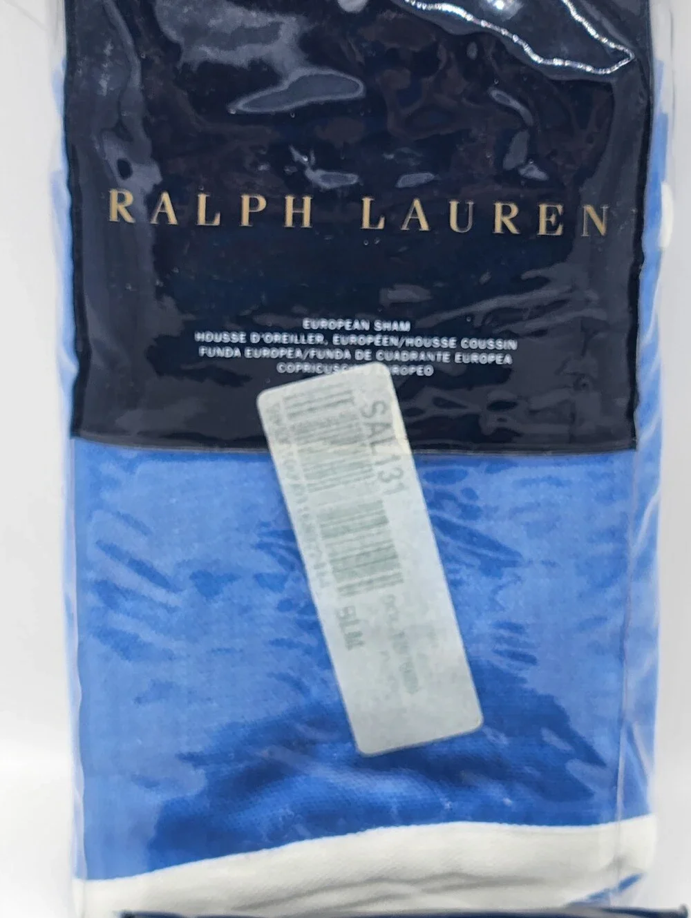 Ralph Lauren Branford Euro Shams Set of 2 100% Linen Blue White 26x26